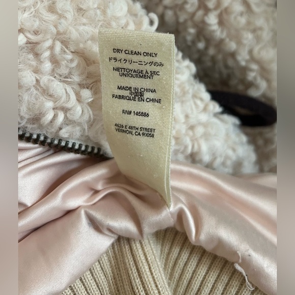 THE GREAT. The Sueded Toggle Sherpa Coat in Cream | Size 2/Medium - Picture 9 of 10